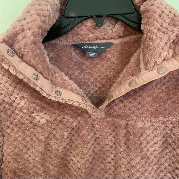 Eddie Bauer Soft Pink mauve Fleece Snap Up High neck - Picture 9 of 10